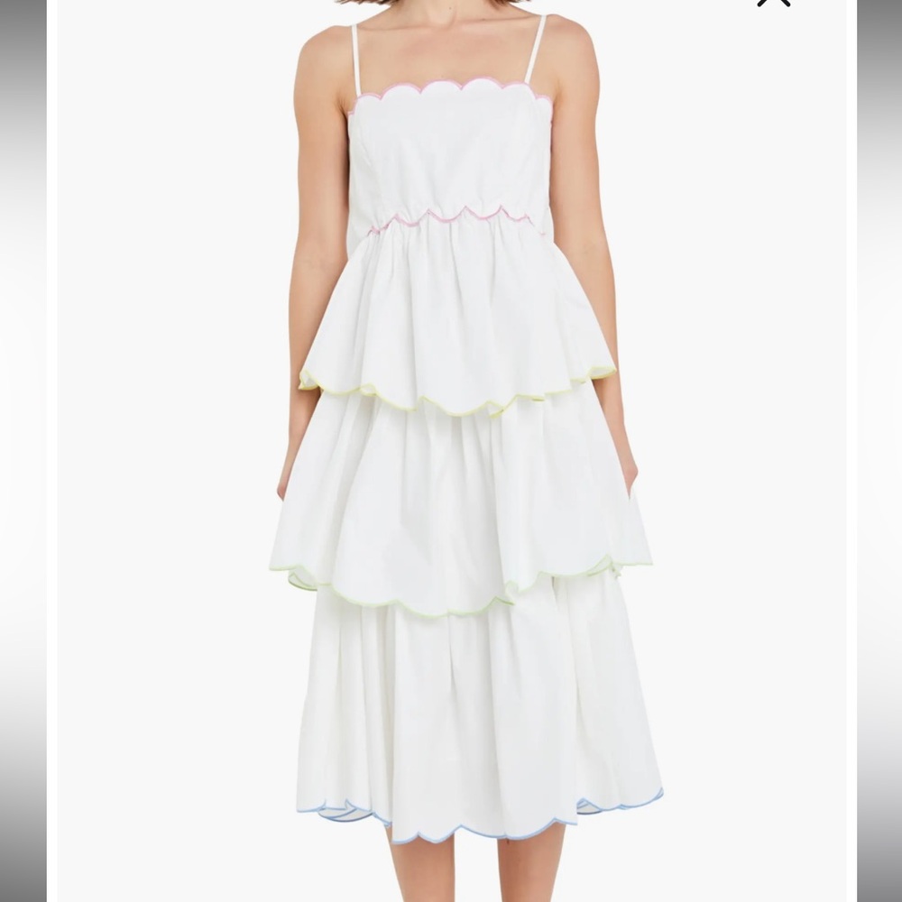 NWOT English Factory Scallop Sleeveless Sundress